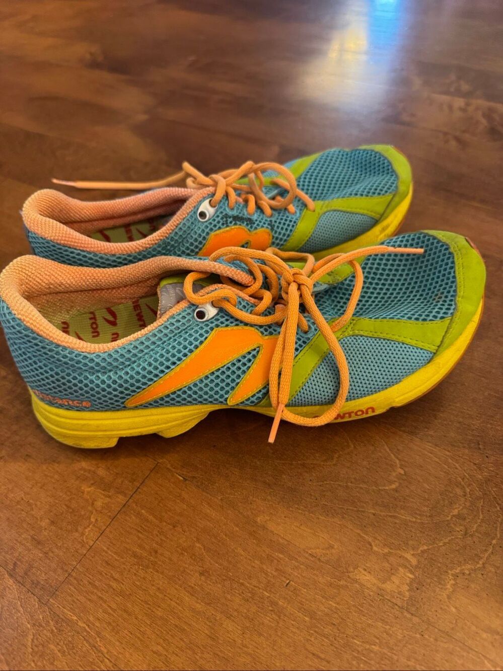 Newton Distance Women’s Size 9 Running Shoes 000613 Blue Orange Lime Green